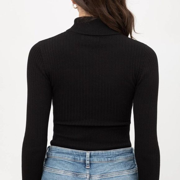 Turtle Neck Bodysuit - Women's Black B… - Picture 4 of 7